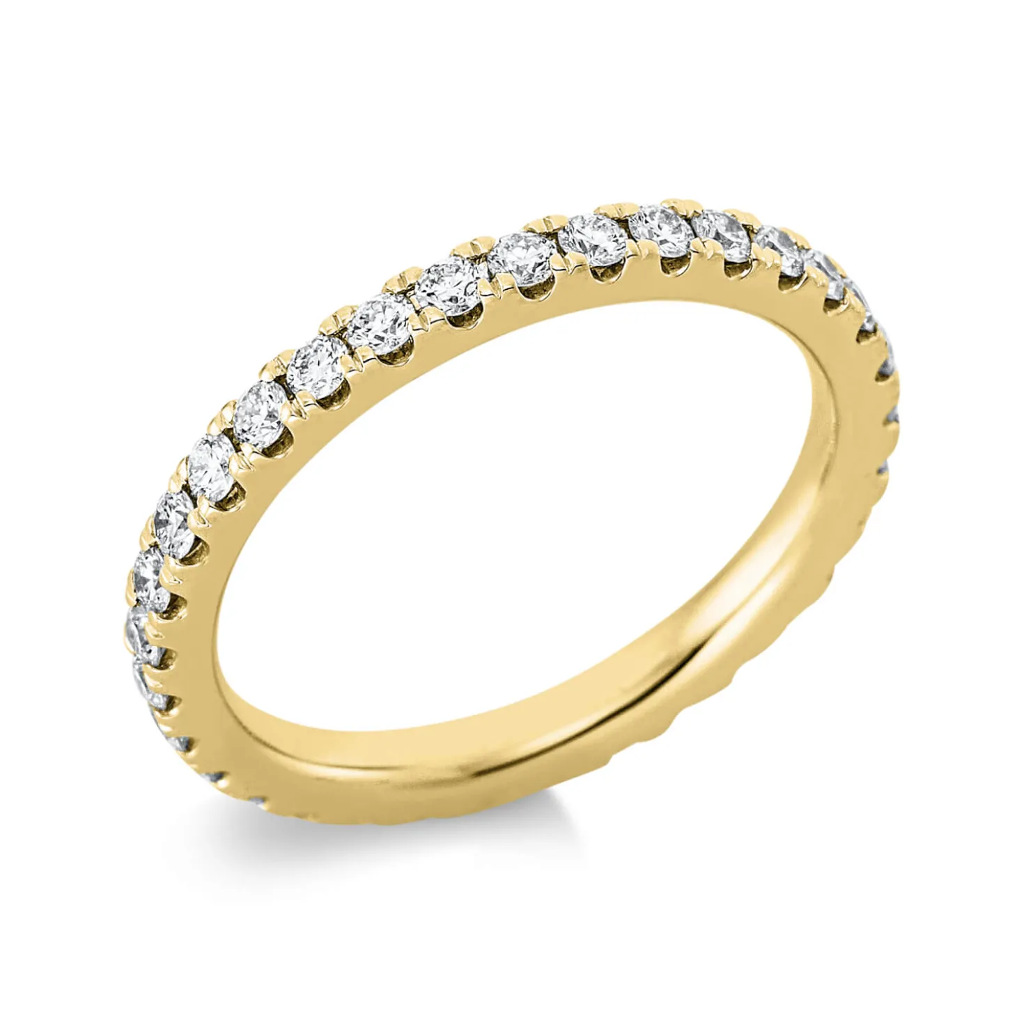 Memoire Ring aus 750 Gold Gelbgold 33 Brillanten 0,84ct TW-SI B:2,4mm
