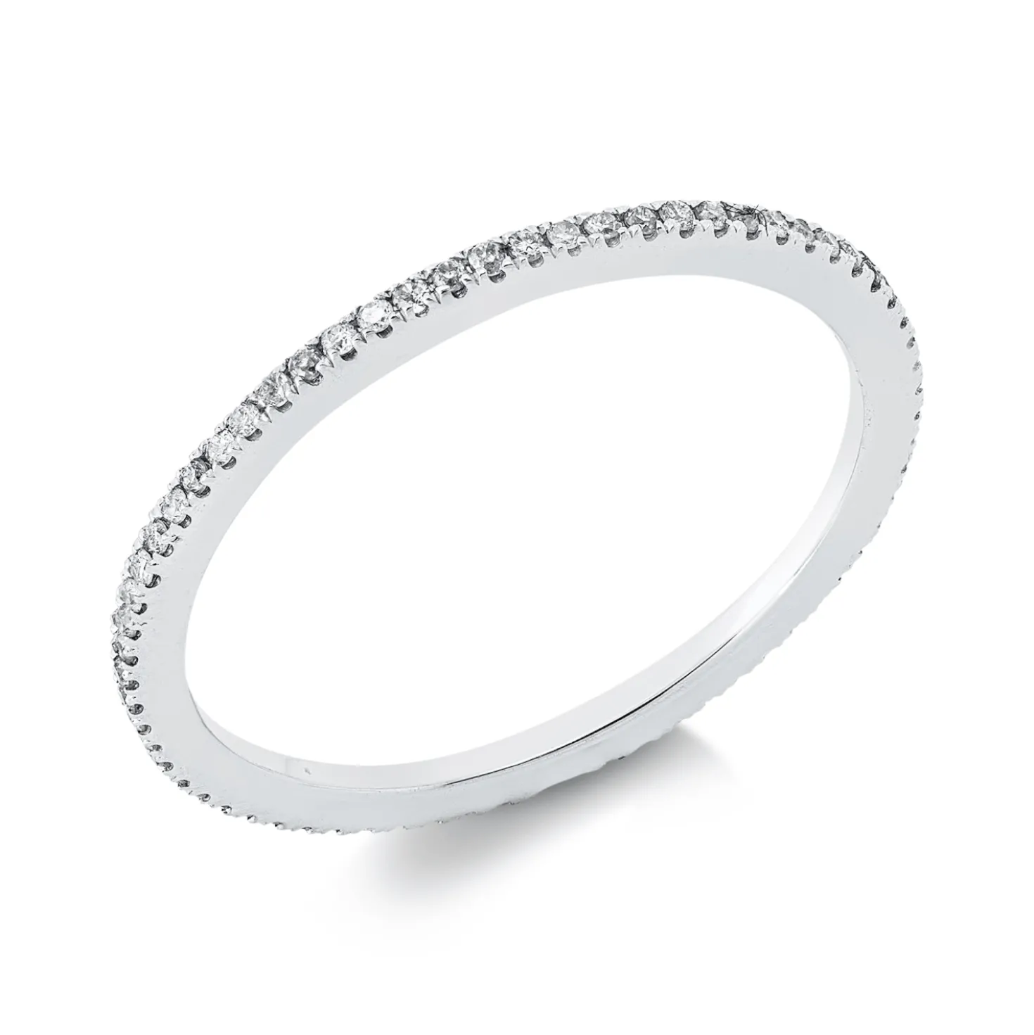 Memoire Ring aus 750 Gold Weißgold 67 Brillanten 0,19ct TW-PI B:1mm