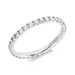 Memoire Ring aus 750 Gold Weißgold 33 Brillanten 0,48ct TW-SI B:2,1mm