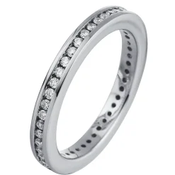 Memoire Ring aus 750 Gold Weißgold 37 Brillanten 0,47ct TW-SI B:2,4mm