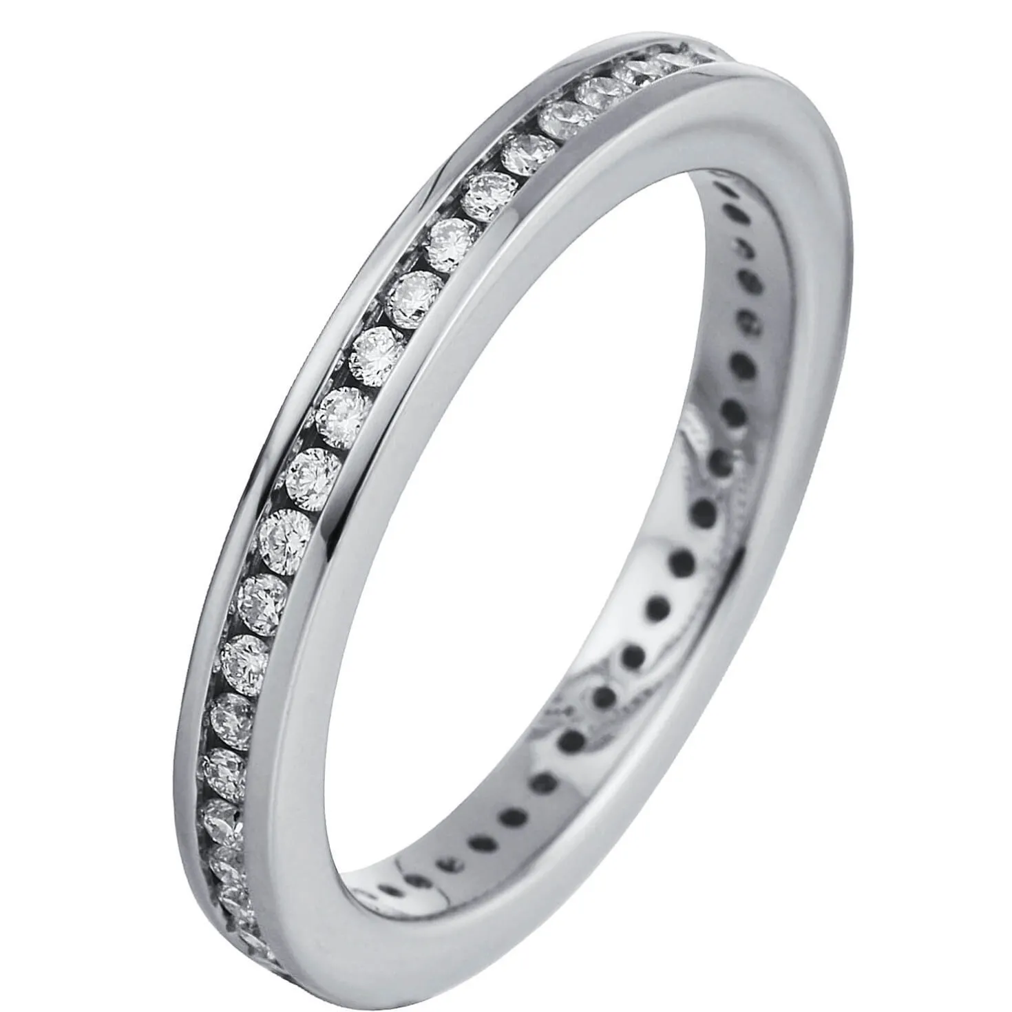 Memoire Ring aus 750 Gold Weißgold 37 Brillanten 0,47ct TW-SI B:2,4mm