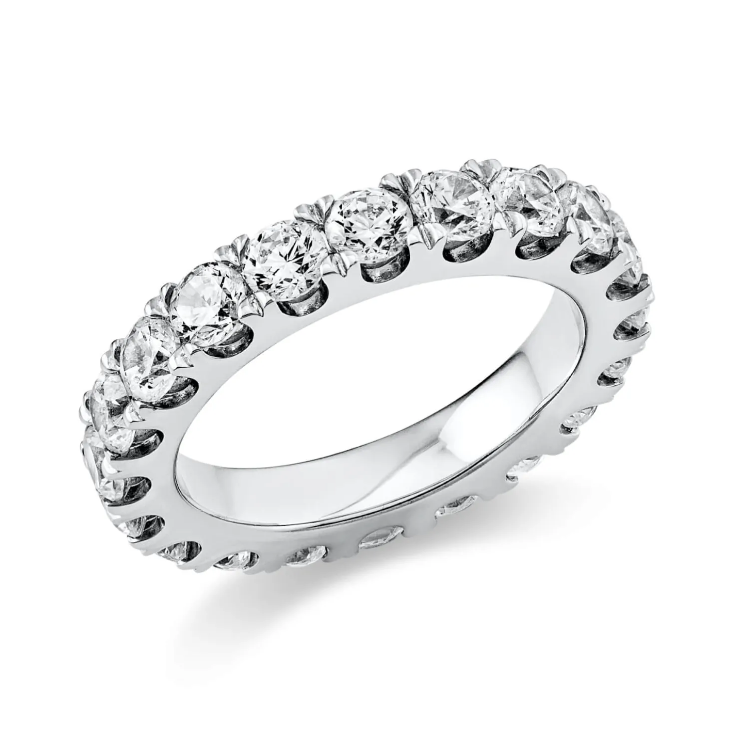 Memoire Ring aus 585 Gold Weißgold 19 Brillanten 2,77ct TW-SI B:3,7mm