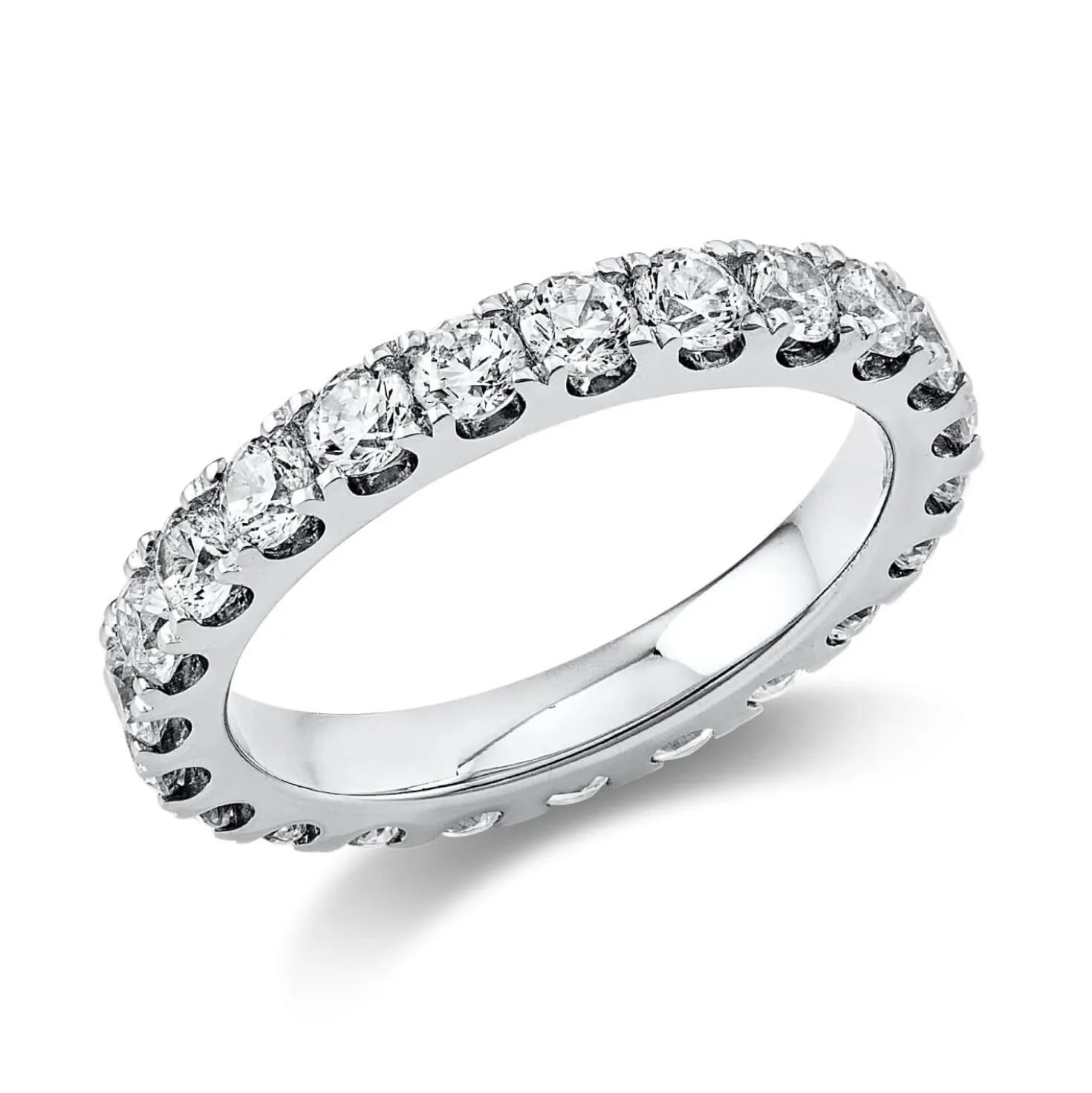 Memoire Ring aus 585 Gold Weißgold 23 Brillanten 1,96ct TW-SI B:3mm