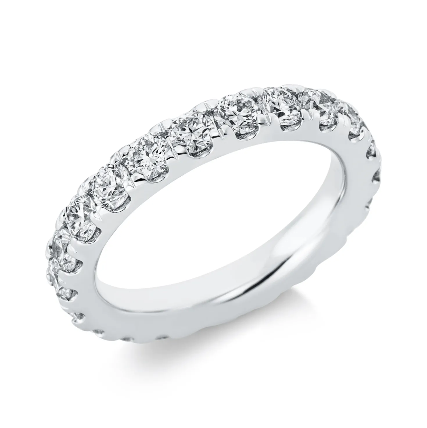 Memoire Ring aus 585 Gold Weißgold 20 Brillanten 2,27ct TW-SI B:3,5mm