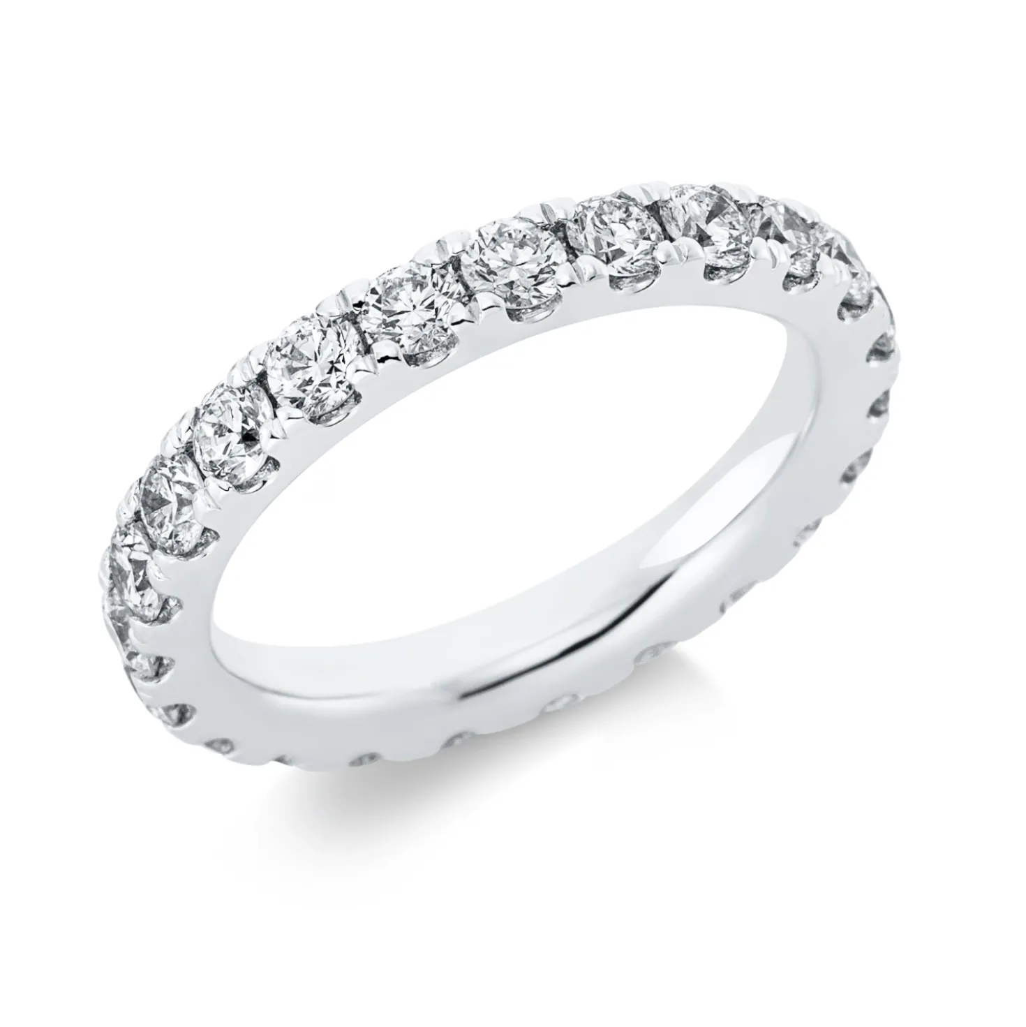 Memoire Ring aus 585 Gold Weißgold 22 Brillanten 1,76ct TW-SI B:3,1mm