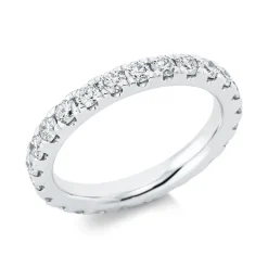 Memoire Ring aus 585 Gold Weißgold 23 Brillanten 1,59ct TW-SI B:3mm