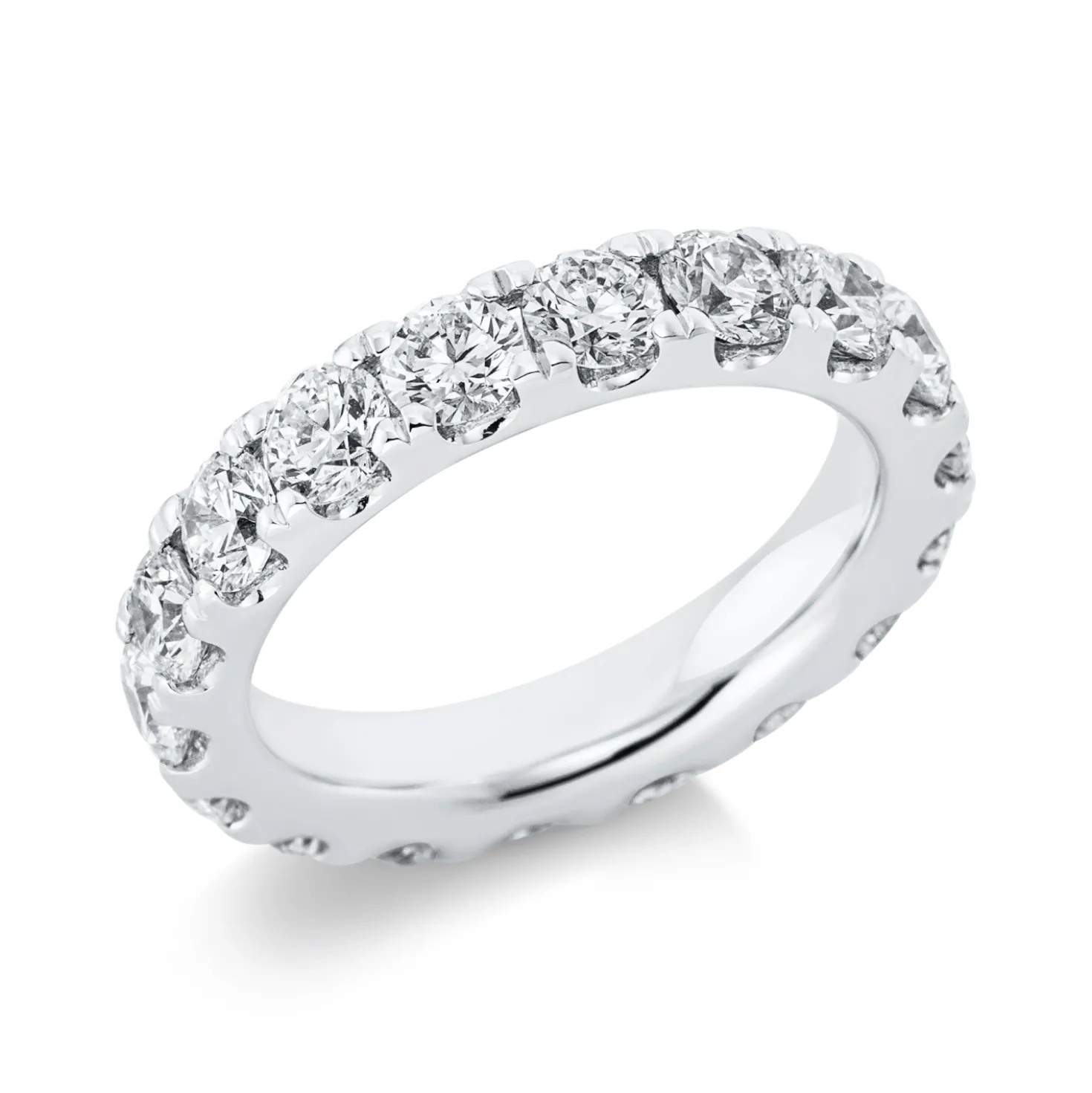Memoire Ring aus 585 Gold Weißgold 16 Brillanten 3,05ct TW-SI B:4,3mm