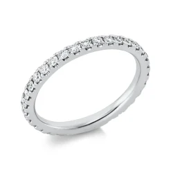 Memoire Ring aus 585 Gold Weißgold 31 Brillanten 0,65ct TW-SI B:2,1mm