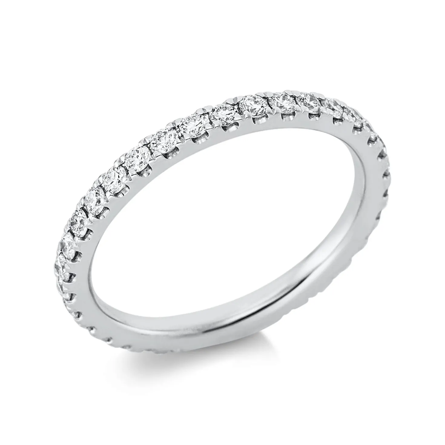 Memoire Ring aus 585 Gold Weißgold 31 Brillanten 0,65ct TW-SI B:2,1mm