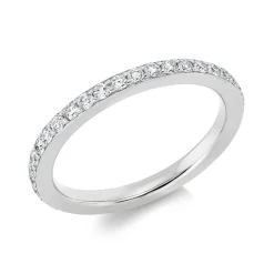 Memoire Ring aus 750 Gold Weißgold 39 Brillanten 0,68ct TW-SI B:2,4mm