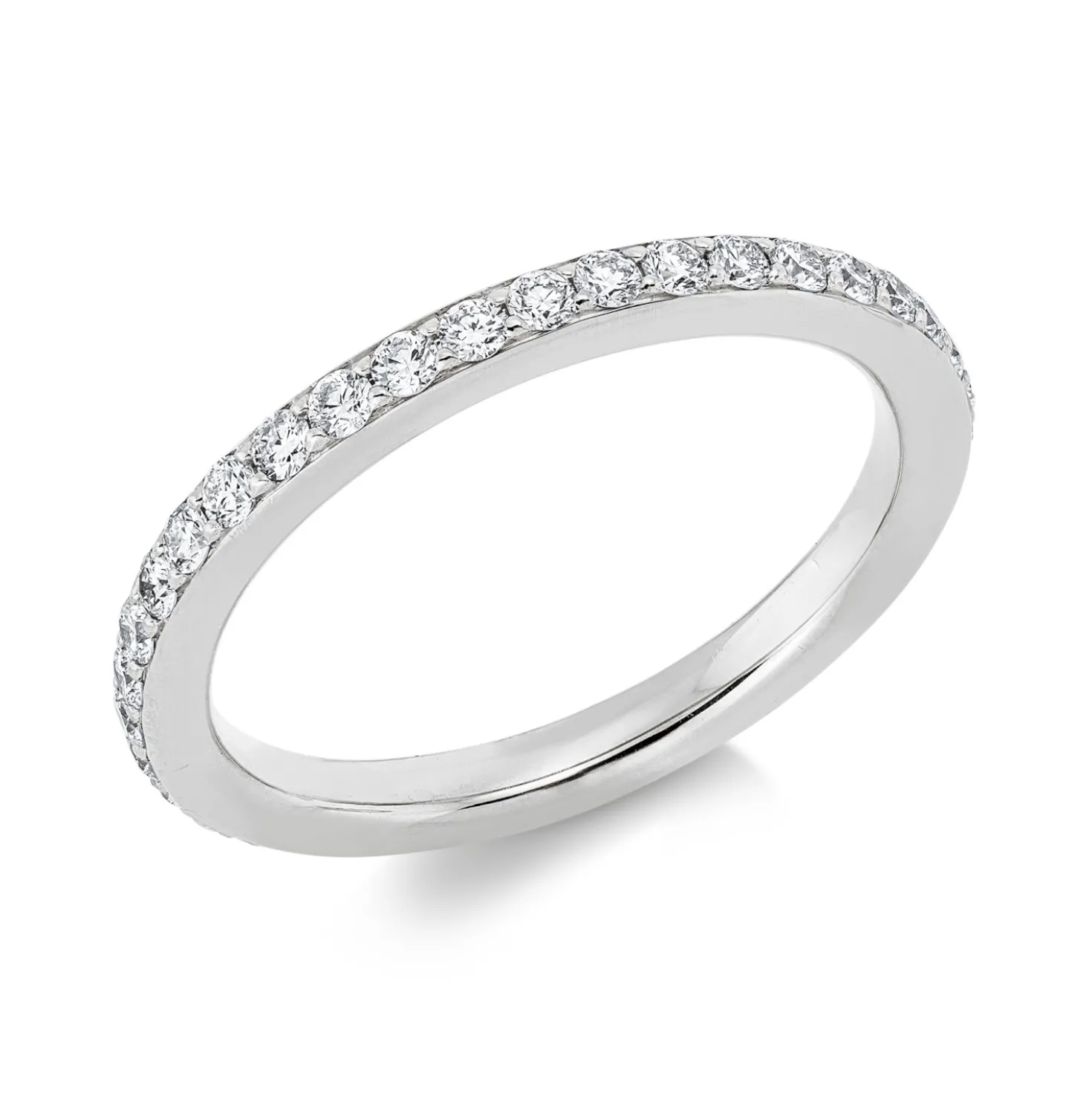 Memoire Ring aus 750 Gold Weißgold 39 Brillanten 0,68ct TW-SI B:2,4mm