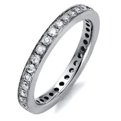 Memoire Ring aus 585 Gold Weißgold 35 Brillanten 0,75ct TW-SI B:2,6mm