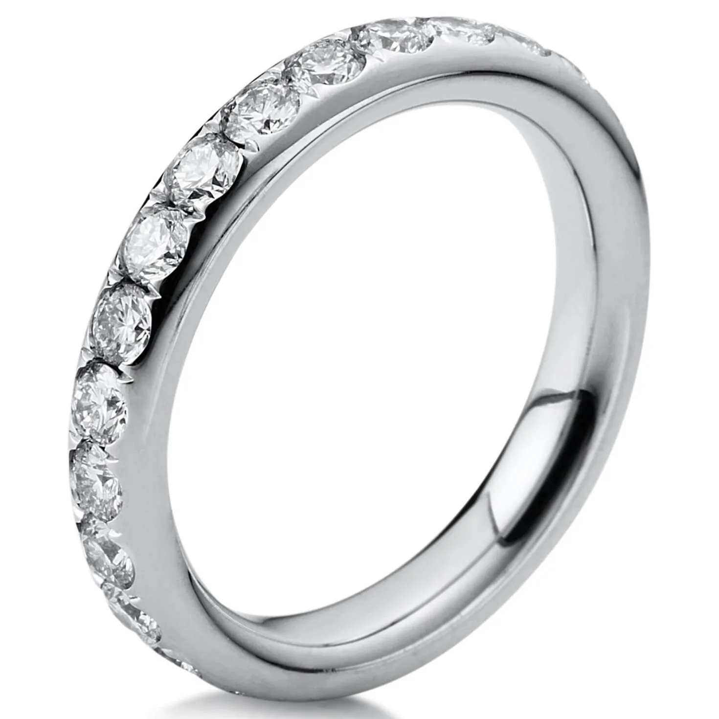 Memoire Ring aus 750 Gold Weißgold 32 Brillanten 1,02ct TW-SI B:2,9mm