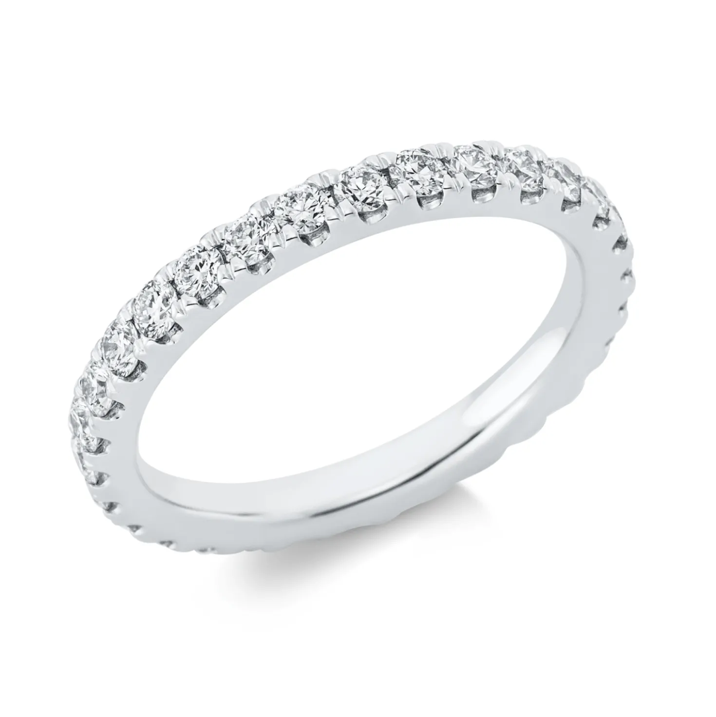 Memoire Ring aus 585 Gold Weißgold 29 Brillanten 1ct TW-SI B:2,6mm