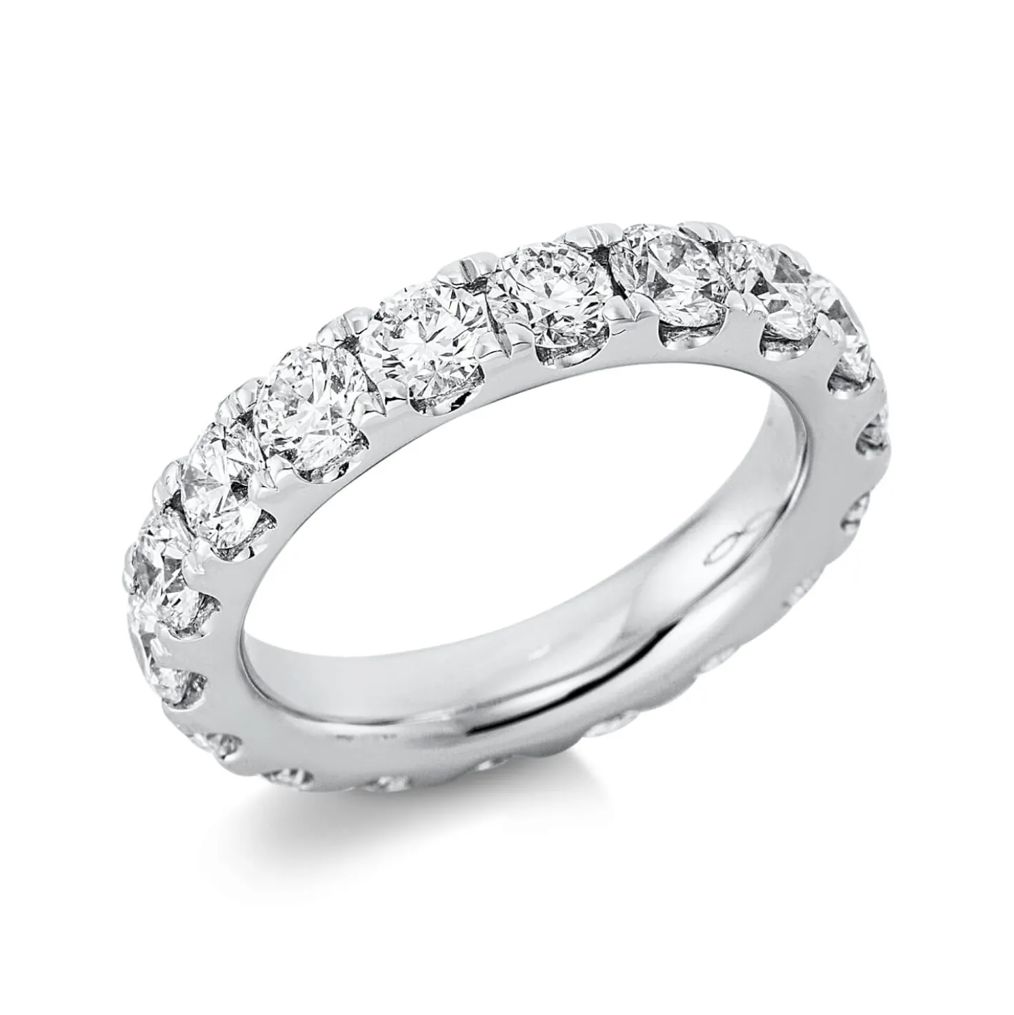 Memoire Ring aus 750 Gold Weißgold 16 Brillanten 2,97ct TW-SI B:4,3mm