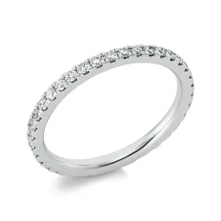 Memoire Ring aus 585 Gold Weißgold 35 Brillanten 0,56ct TW-SI B:2mm
