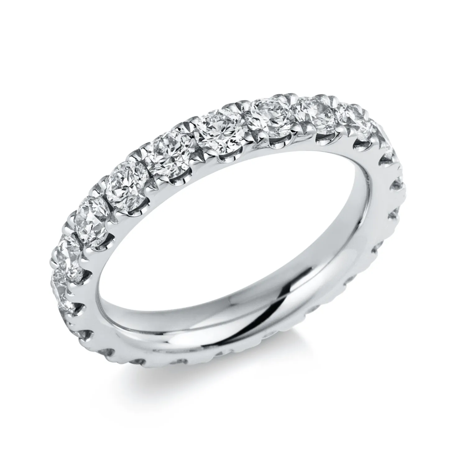 Memoire Ring aus 750 Gold Weißgold 20 Brillanten 2,39ct TW-SI B:3,6mm
