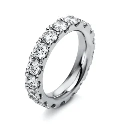 Memoire Ring aus 750 Gold Weißgold 17 Brillanten 4,17ct TW-SI B:4,3mm