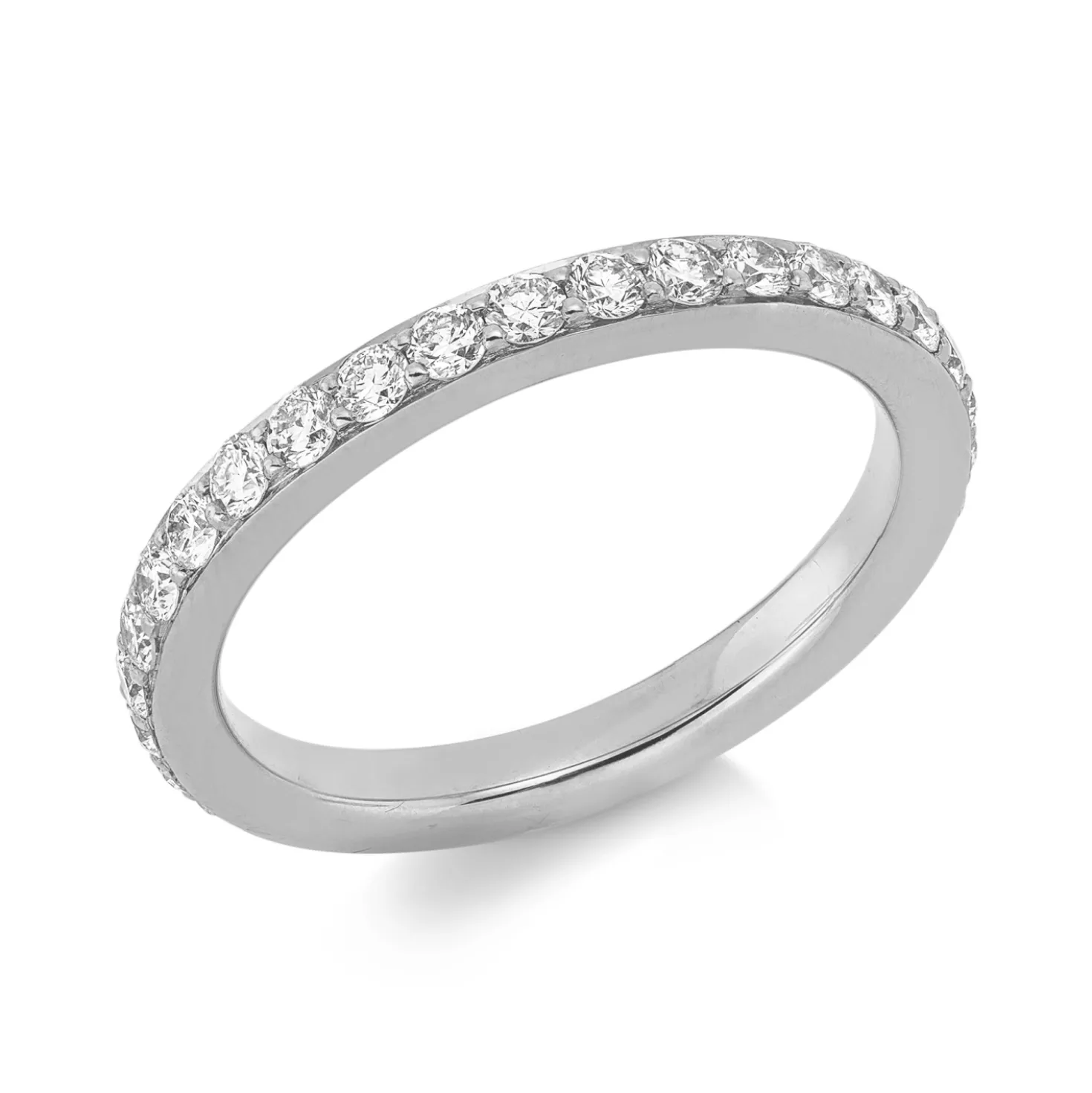 Memoire Ring aus 750 Gold Weißgold 34 Brillanten 1,01ct TW-SI B:2,7mm