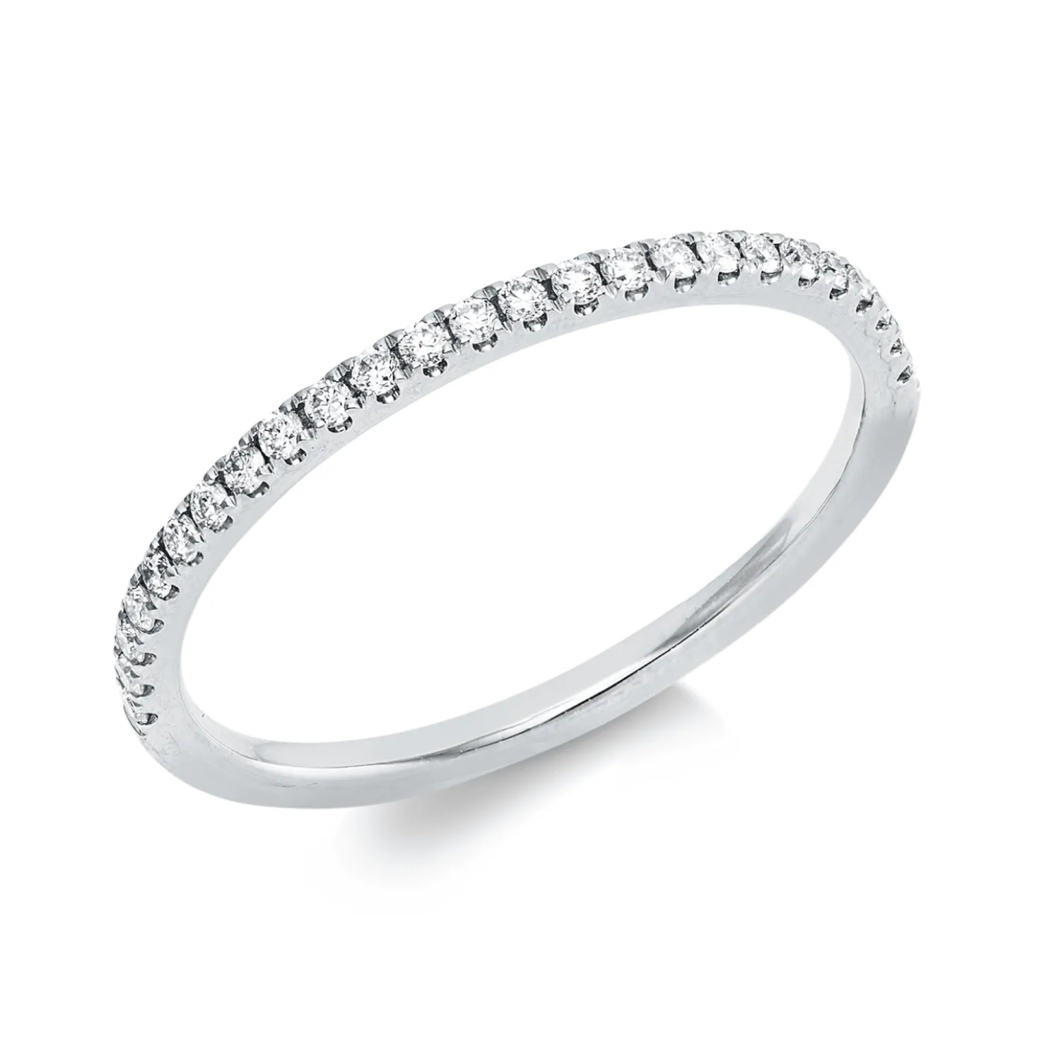 Memoire Ring aus 750 Gold Weißgold 25 Brillanten 0,15ct TW-SI B:1,4mm