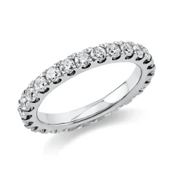 Memoire Ring aus 750 Gold Weißgold 27 Brillanten 1,49ct TW-SI B:2,8mm