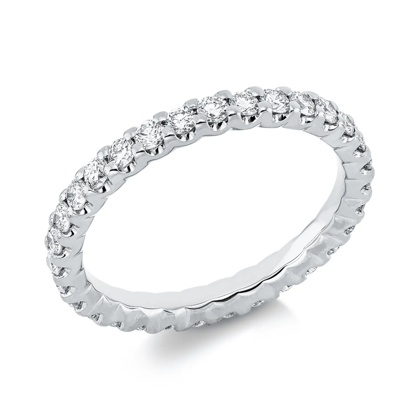 Memoire Ring aus 750 Gold Weißgold 31 Brillanten 0,91ct TW-SI B:2,4mm