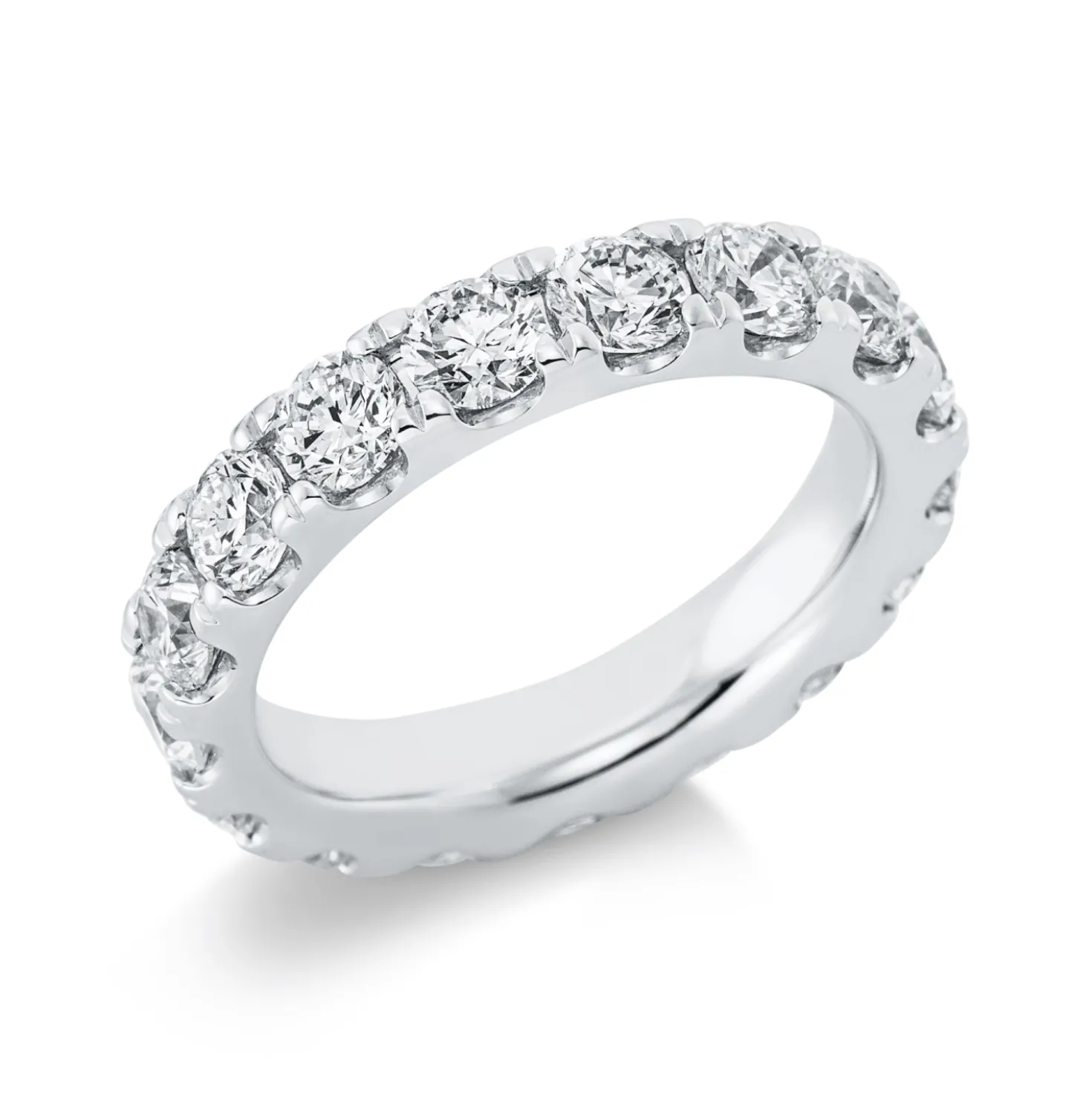 Memoire Ring aus 585 Gold Weißgold 16 Brillanten 3,75ct TW-SI B:4,3mm