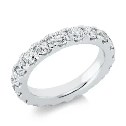 Memoire Ring aus 750 Gold Weißgold 17 Brillanten 2,92ct TW-SI B:4mm