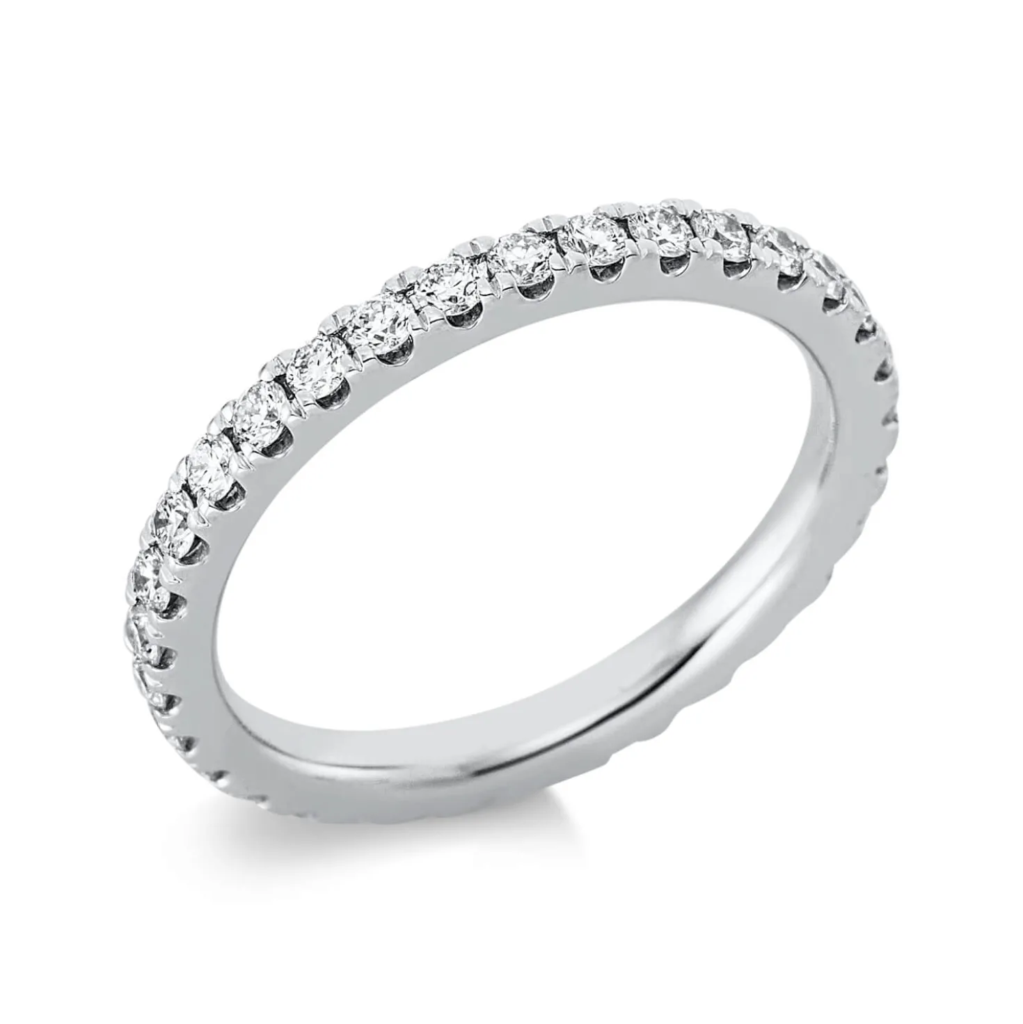Memoire Ring aus 750 Gold Weißgold 30 Brillanten 0,76ct TW-SI B:2,4mm