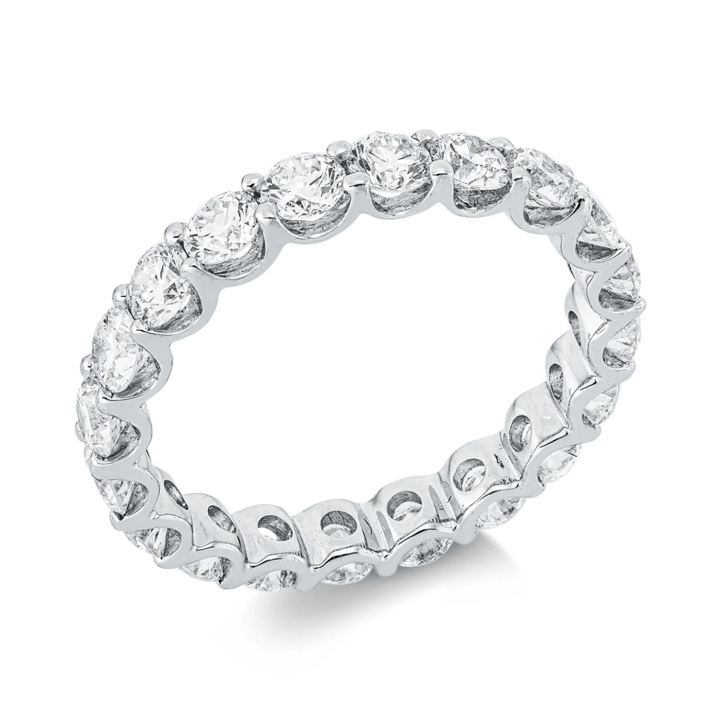 Memoire Ring aus 750 Gold Weißgold 20 Brillanten 2,36ct TW-VSI/SI B:3mm
