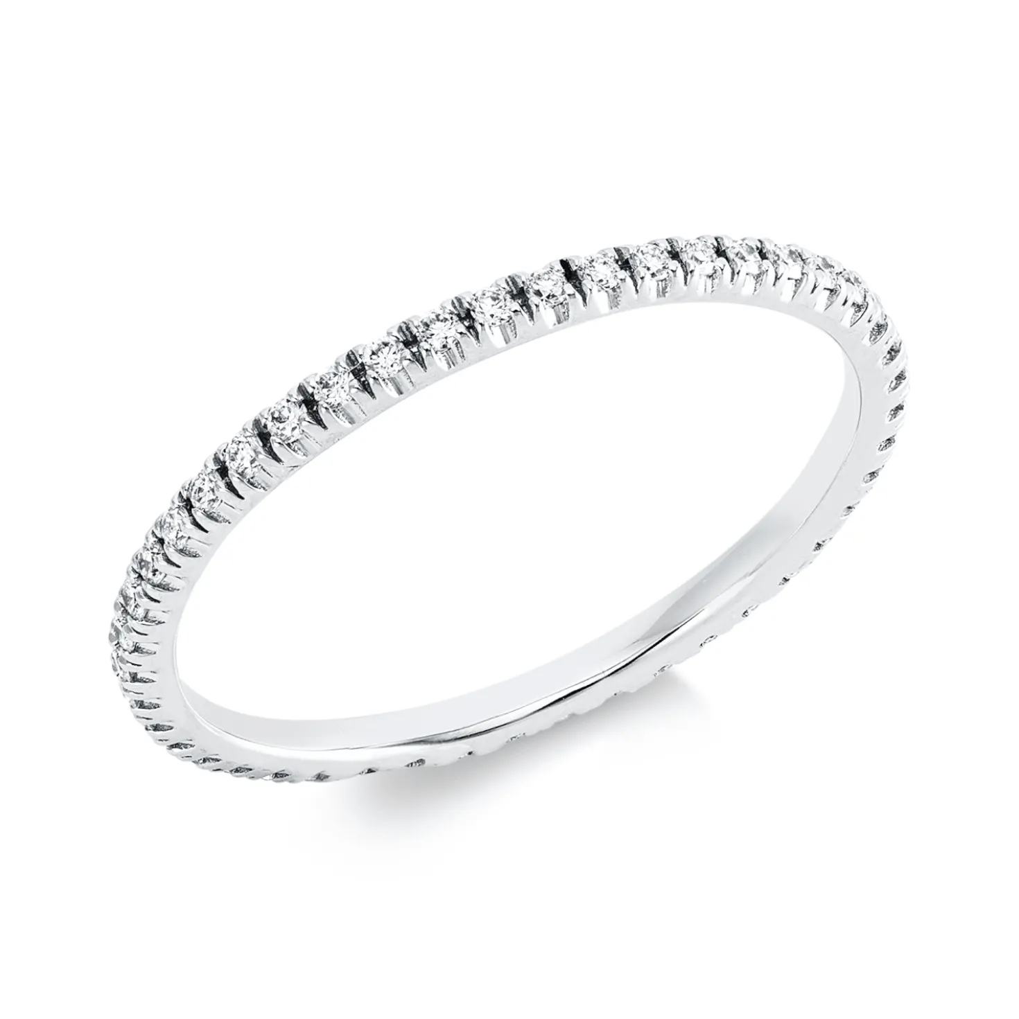 Memoire Ring aus 750 Gold Weißgold 45 Brillanten 0,25ct W-SI B:1,5mm