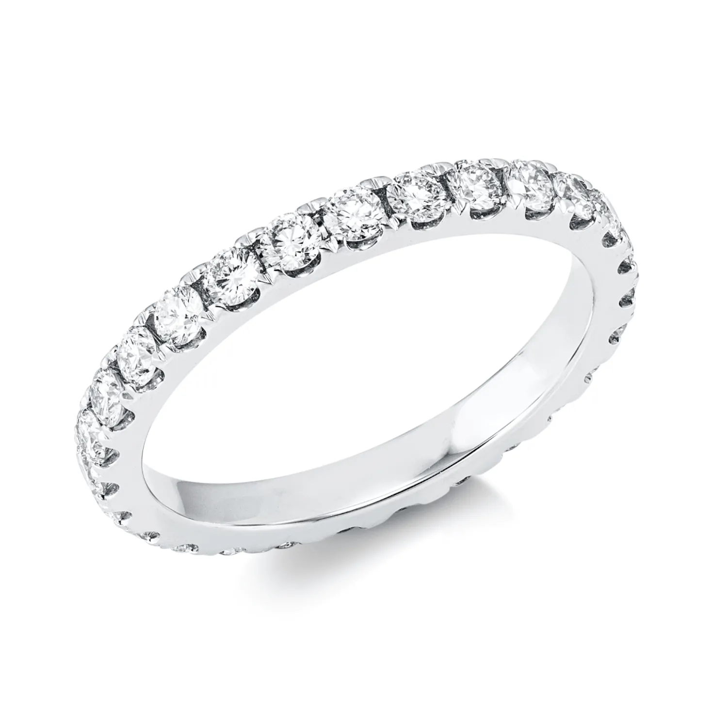 Memoire Ring aus 750 Gold Weißgold 27 Brillanten 1,11ct W-SI B:2,3mm