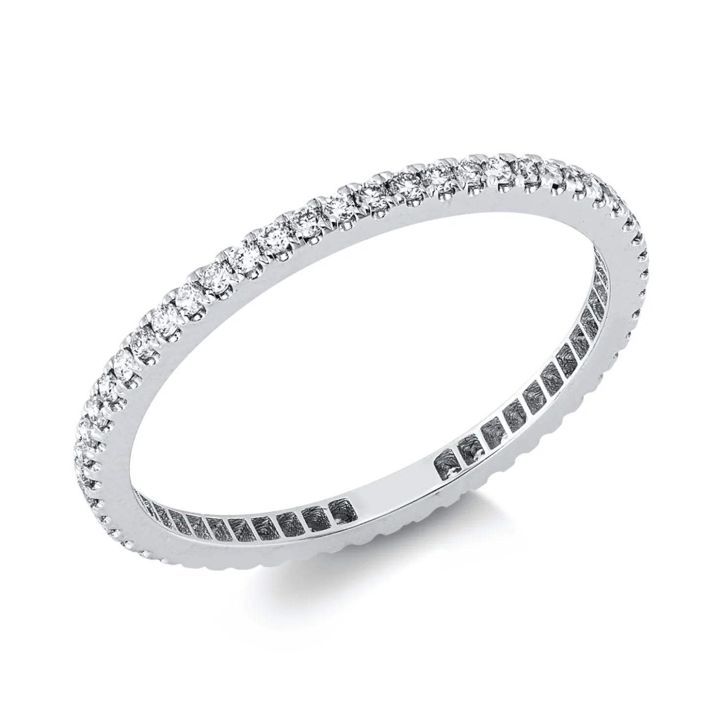 Memoire Ring aus 750 Gold Weißgold 55 Brillanten 0,32ct W-SI B:1,4mm