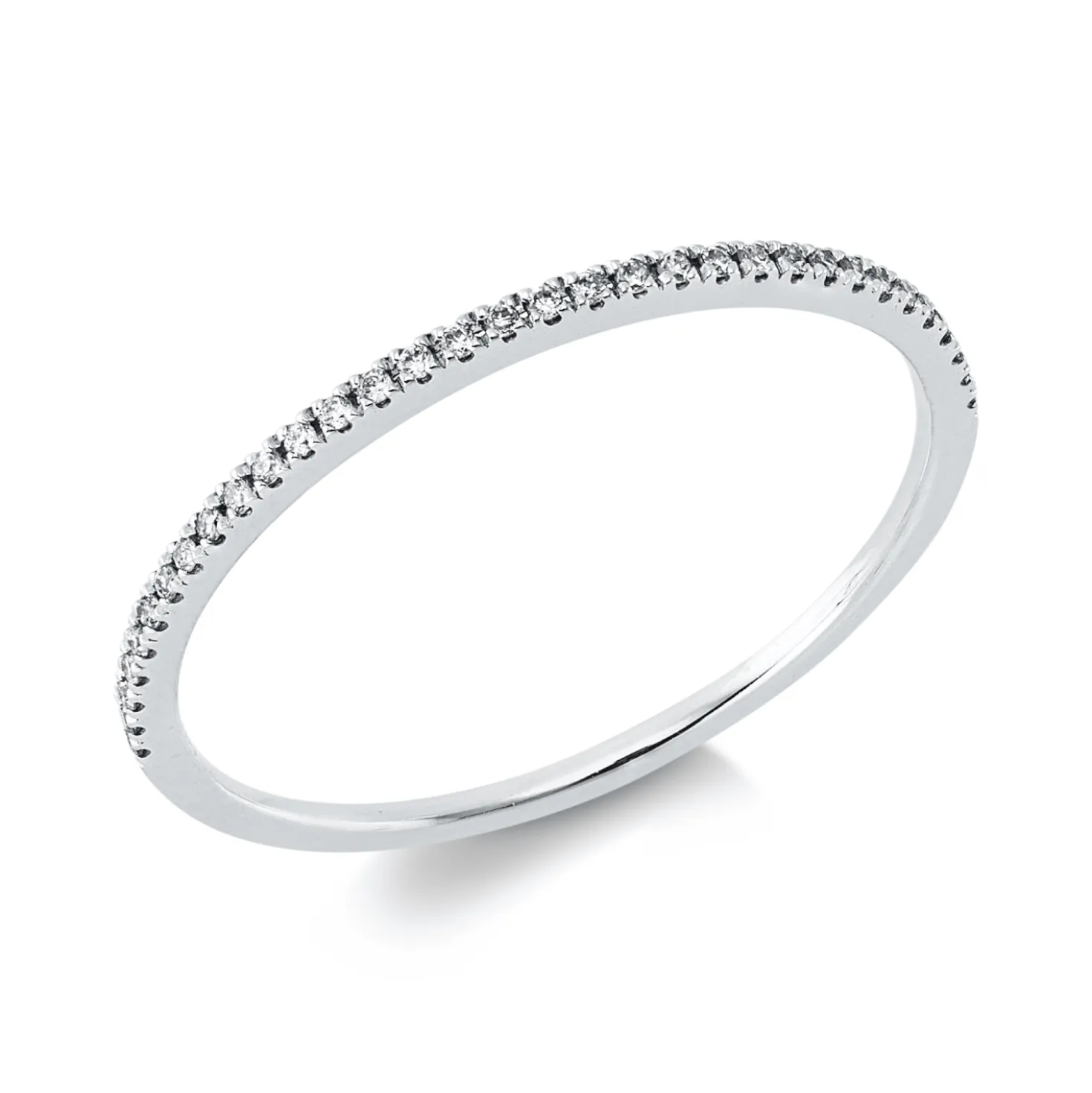 Memoire Ring aus 750 Gold Weißgold 33 Brillanten 0,07ct W-SI H:0,9mm