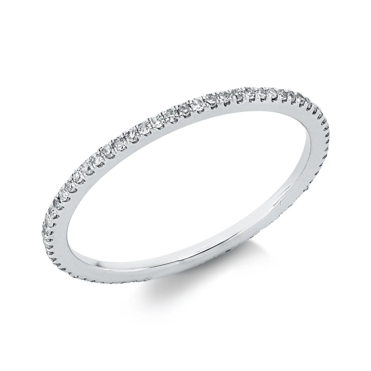 Memoire Ring aus 750 Gold Weißgold 68 Diamanten 0,21ct TW-SI B:1mm
