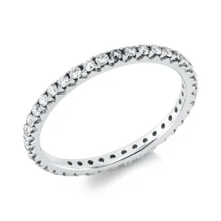 Memoire Ring aus 750 Weißgold 39 Brillanten 0,43ct TW-VSI/SI B:1,7mm