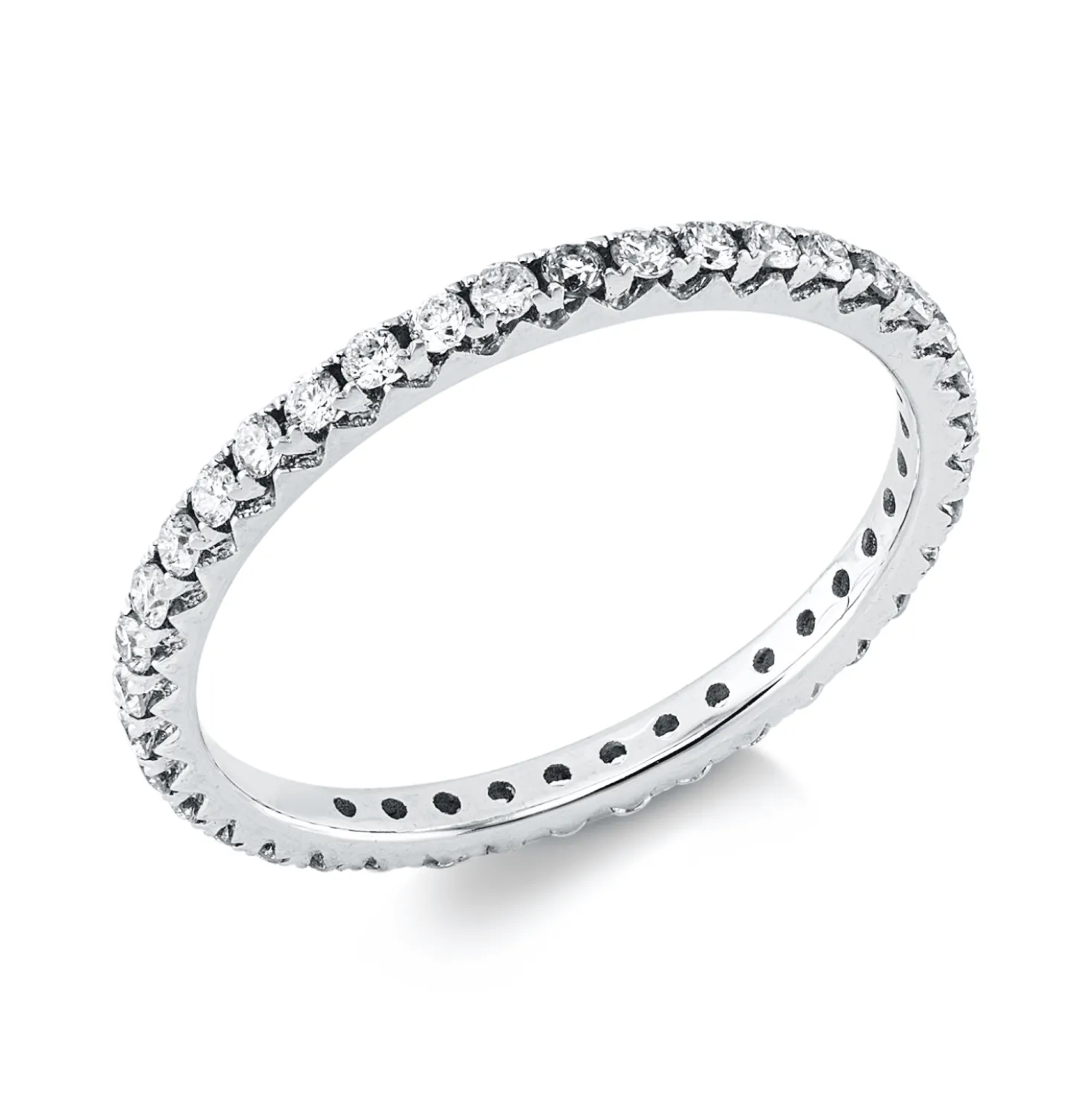 Memoire Ring aus 750 Weißgold 39 Brillanten 0,43ct TW-VSI/SI B:1,7mm