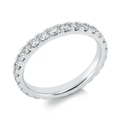 Memoire Ring aus 750 Weißgold 28 Brillanten 1,08ct TW-VSI/SI B:2,7mm