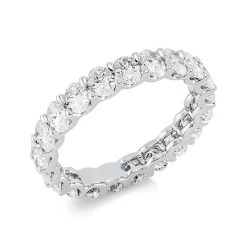 Memoire Ring aus 750 Weißgold 21 Diamanten Oval-Schliff 2,82ct TW-VSI B:4mm
