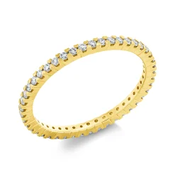 Memoire Ring schmal aus 750 Gelbgold 45 Brillanten 0,4ct TW-SI B:1,5mm
