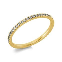 Memoire Ring schmal aus 750 Gelbgold 44 Brillanten 0,28ct TW-SI B:1,7mm