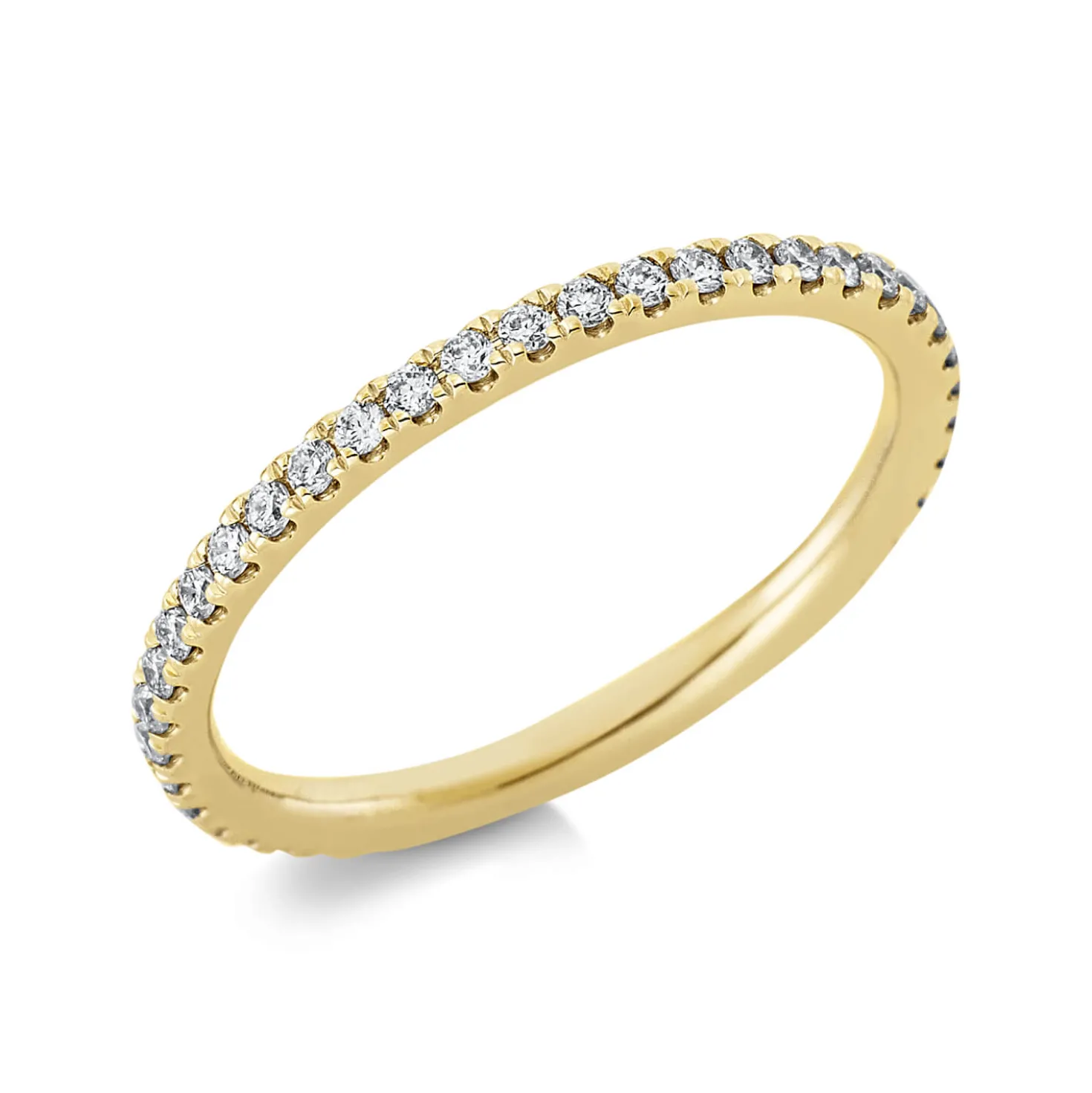 Memoire Ring schmal aus 585 Gelbgold 43 Brillanten 0,39ct TW-SI B:1,7mm