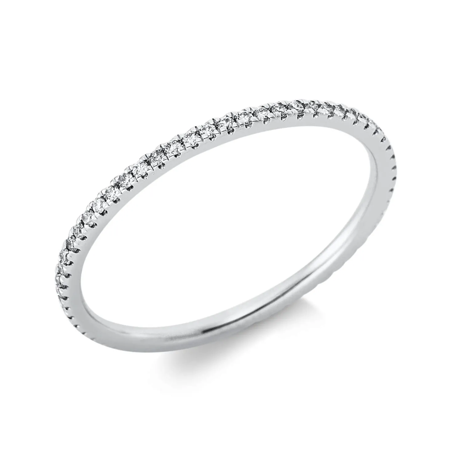 Memoire Ring schmal aus 950 Platin 57 Brillanten 0,19ct TW-SI B:1,3mm
