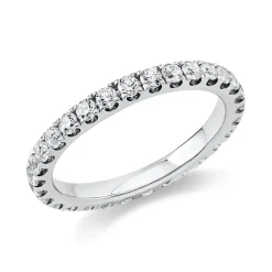 Memoire Ring schmal aus 585 Weißgold 29 Brillanten 1ct TW-SI B:2,3mm