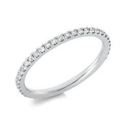 Memoire Ring schmal aus 585 Weißgold 40 Brillanten 0,37ct TW-SI B:1,7mm