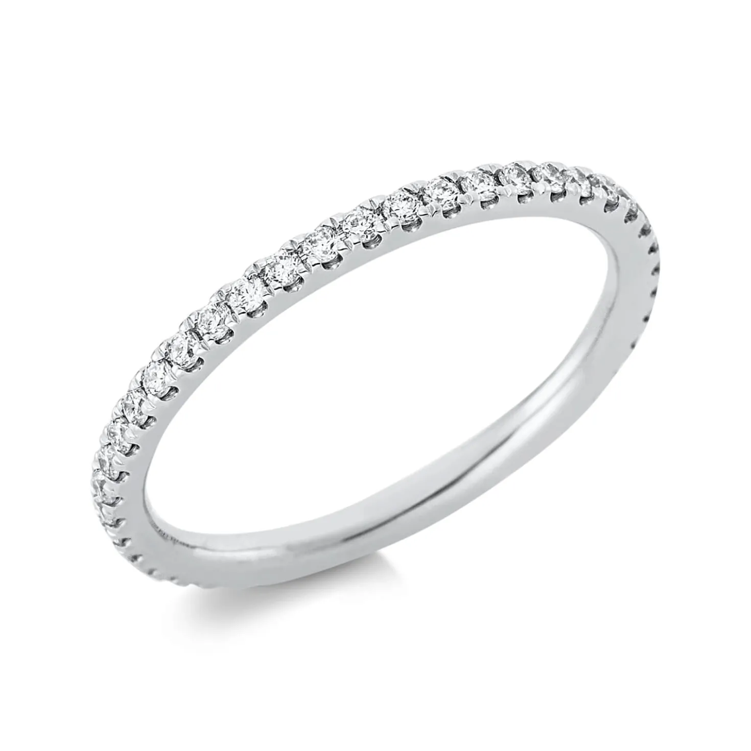 Memoire Ring schmal aus 750 Weißgold 40 Brillanten 0,36ct TW-SI B:1,7mm