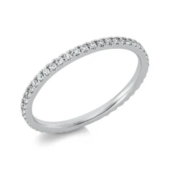 Memoire Ring schmal aus 585 Weißgold 44 Brillanten 0,28ct TW-SI B:1,7mm