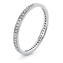 Memoire Ring schmal aus 585 Weißgold 57 Brillanten 0,25ct TW-SI B:1,8mm