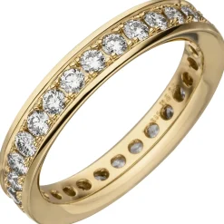 Memory-Ring aus 585 Gold Gelbgold mit Diamanten Brillanten W-SI rundum B: 4,2mm