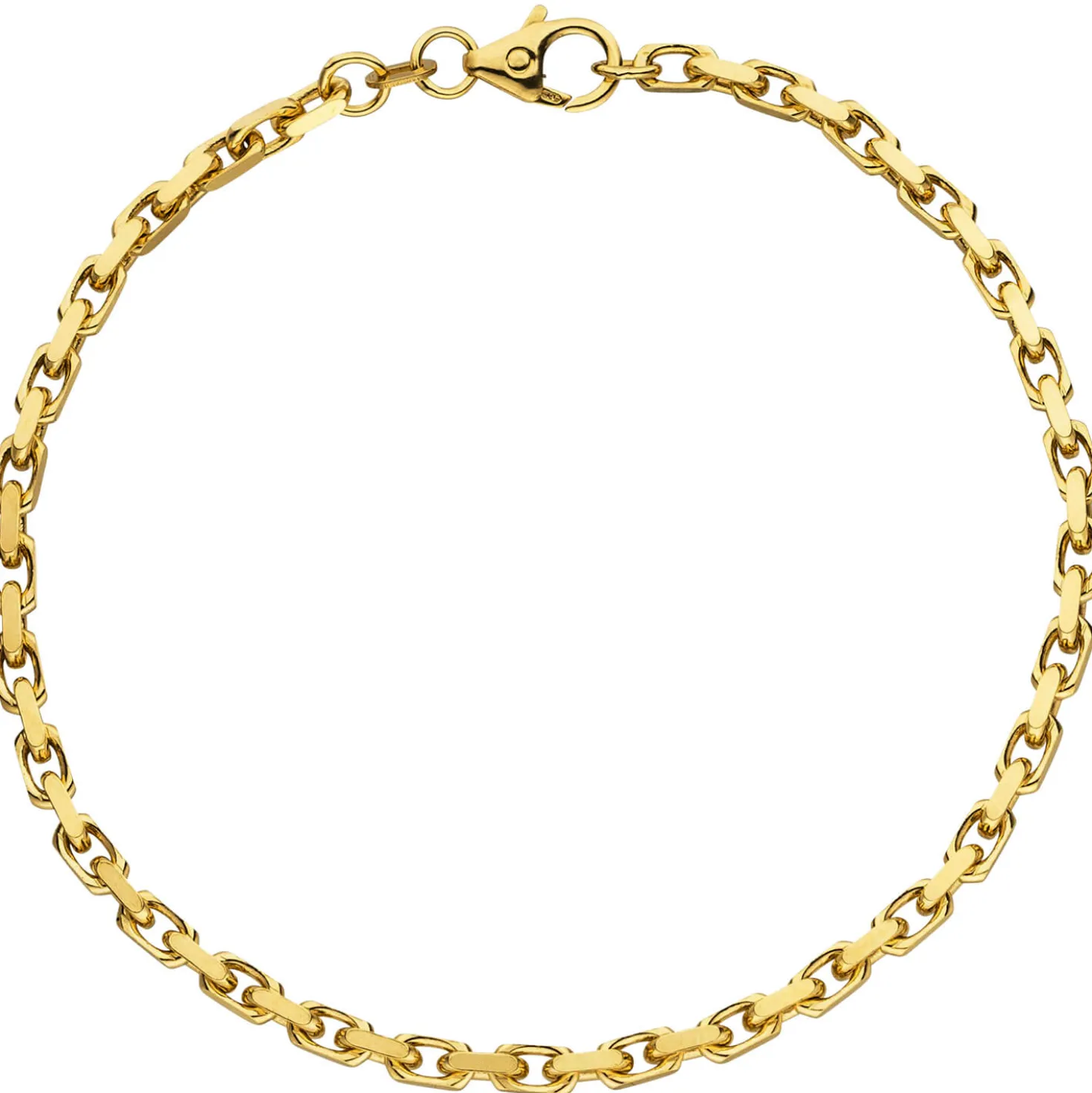 3mm Ankerarmband Armband Armschmuck aus 585 Gold Gelbgold diamantiert 21cm
